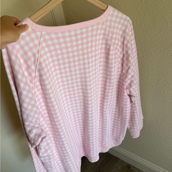 Draper James Pink Checkered Sweatshirt - Size 2X (NWT) - Picture 7 of 9
